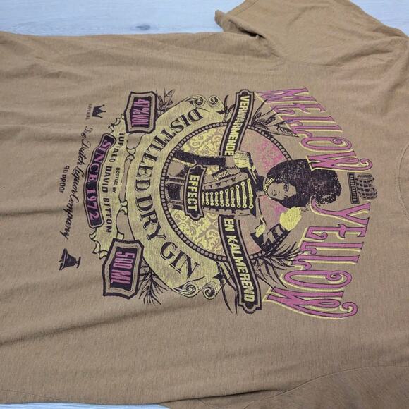 Buffalo David Bitton graphic tee boho print mellow yellow mustard shirt sz XXL - Picture 2 of 5